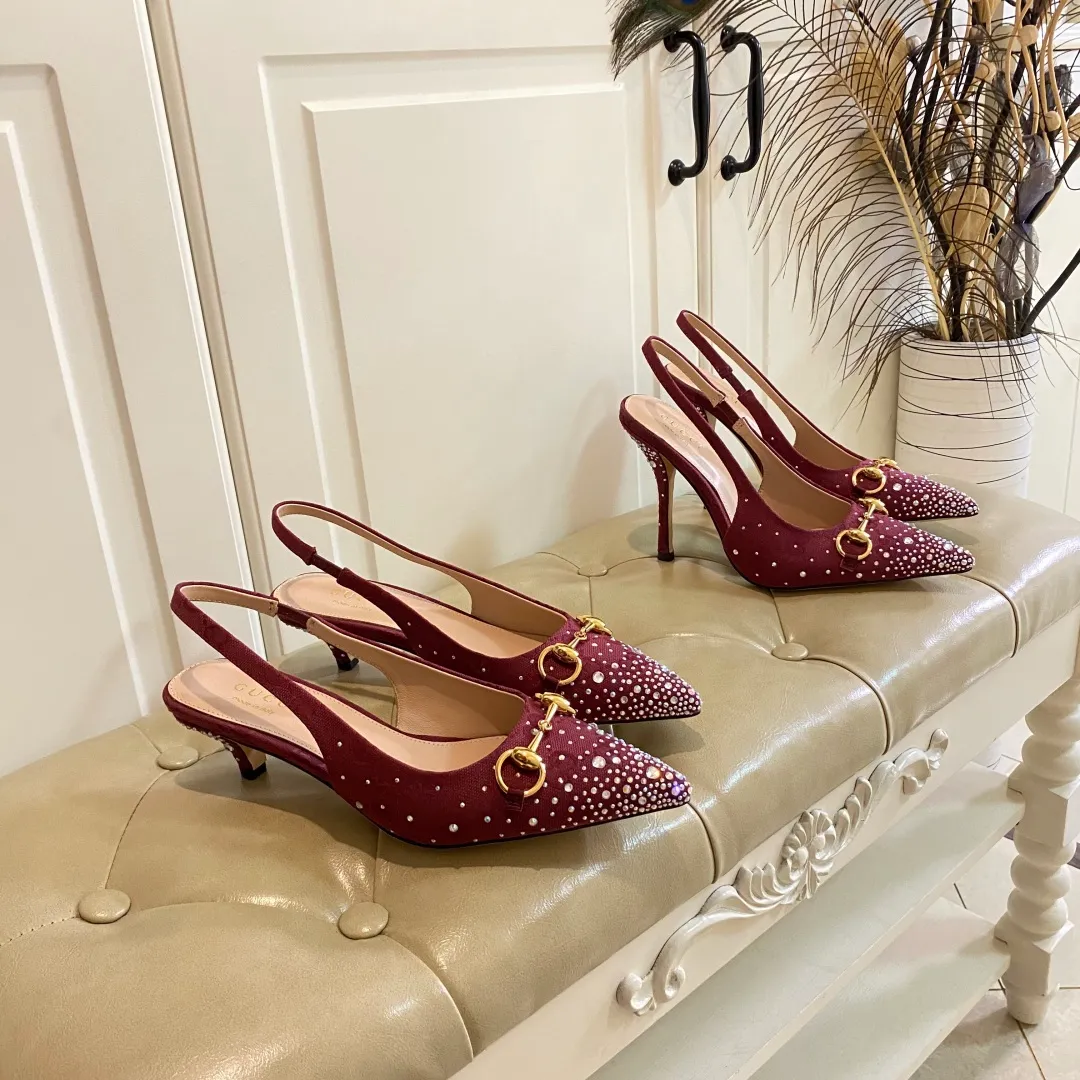 👟👟Ex-factory price 660👟👟, Gucci high heels, original canvas embellished with bright crystals, sheepskin lining, leather outsole, size 35-40 (41 customized, non-refundable)